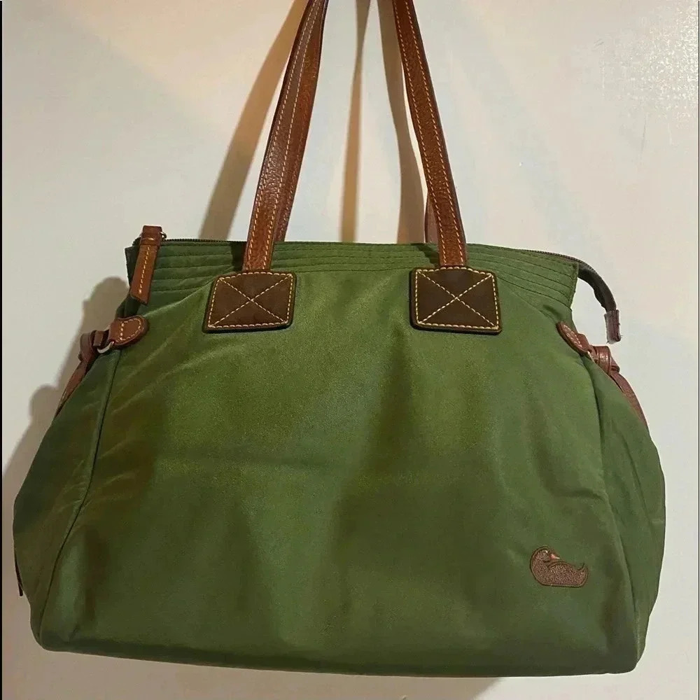 Dooney Bourke green nylon satchel handbag